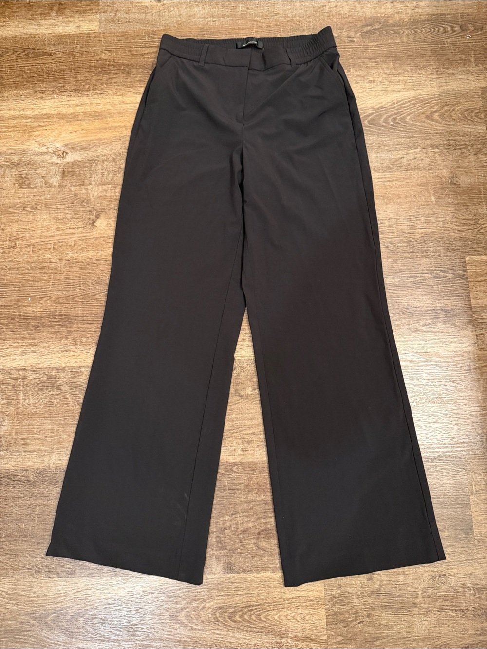 White House Black Market Luna Black Wide-Leg Pull-On Pants